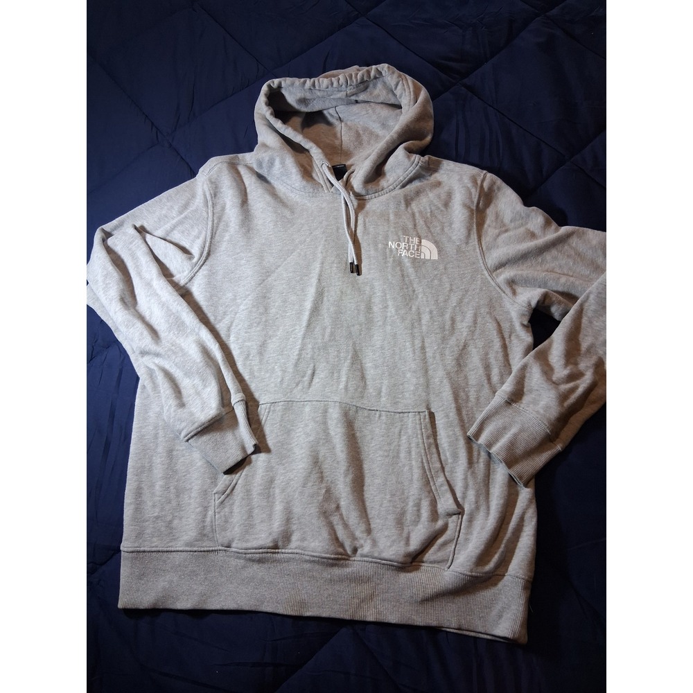 The North Face Mens Heather Gray Box Logo Never‎ Stop Exploring Hoodie Large